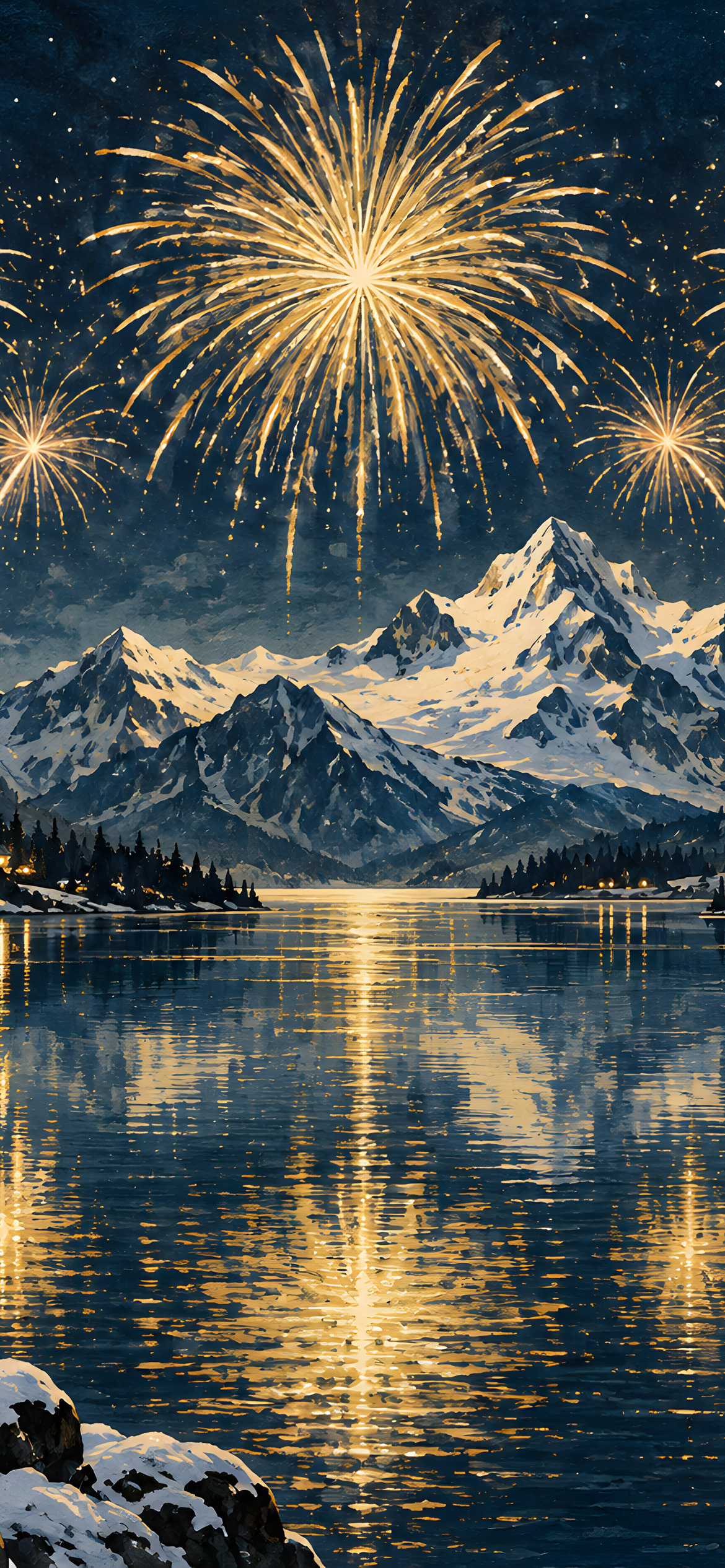 Fireworks over the lake