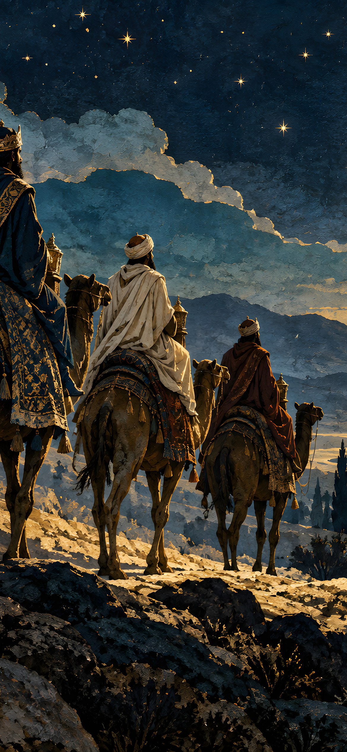 Magi following the star