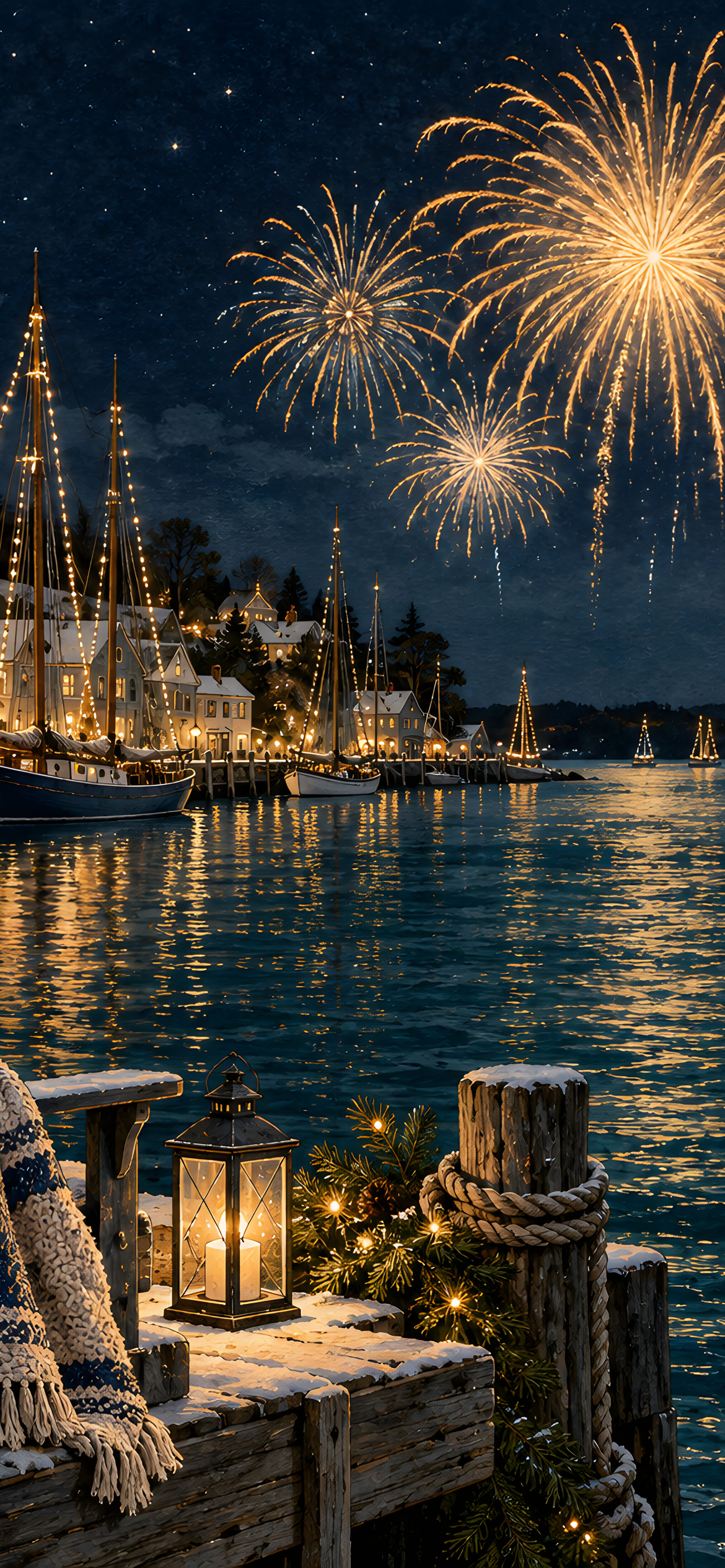 Midnight at the harbor