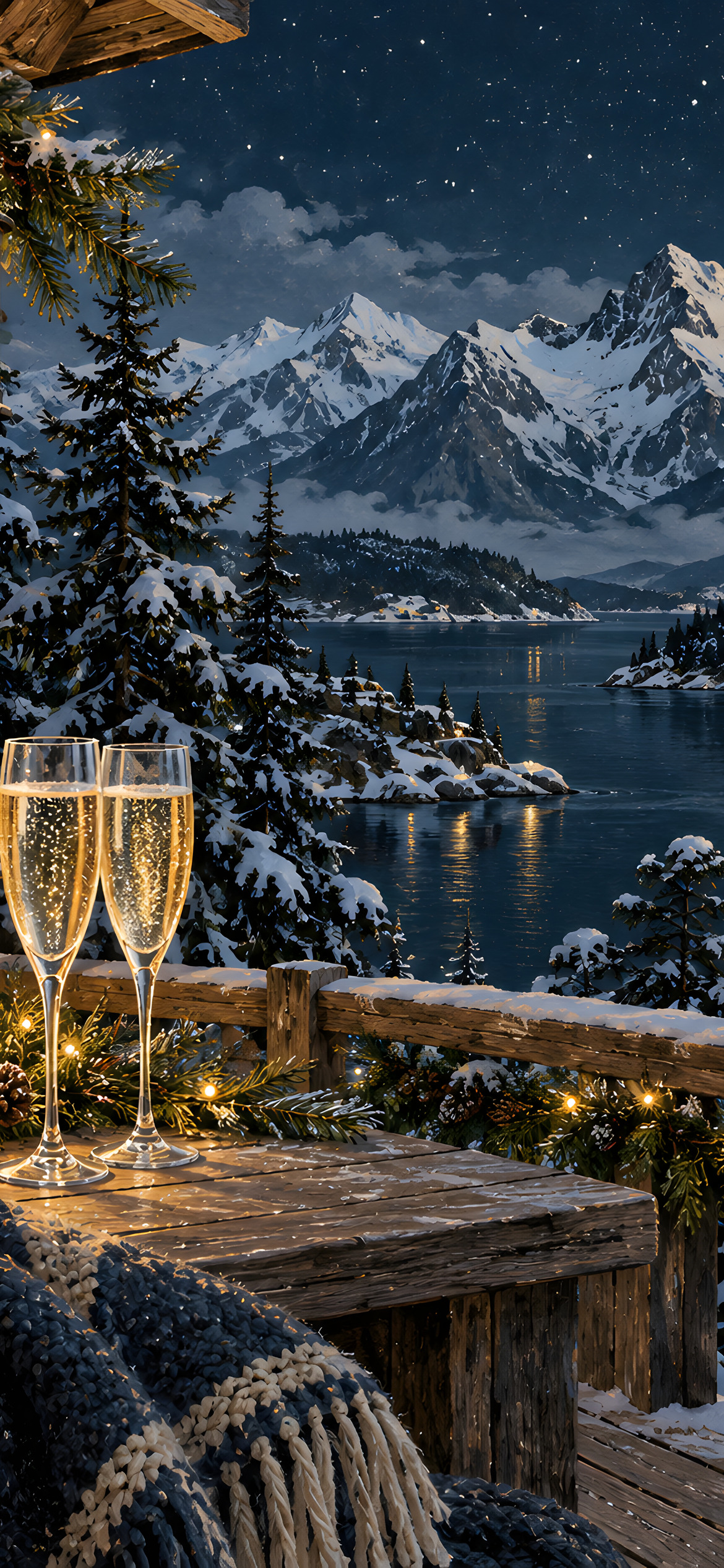 Mountain cabin celebration