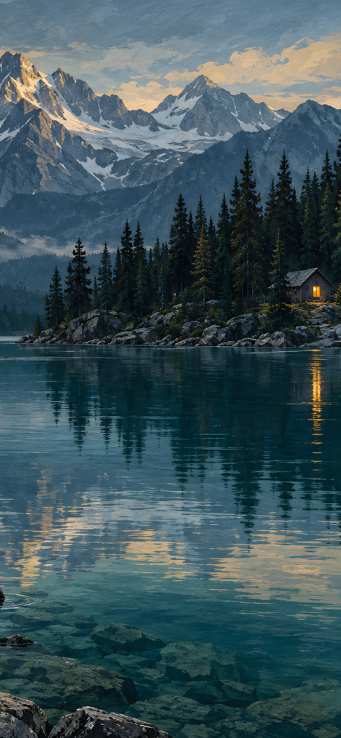 Quiet cabin across the water