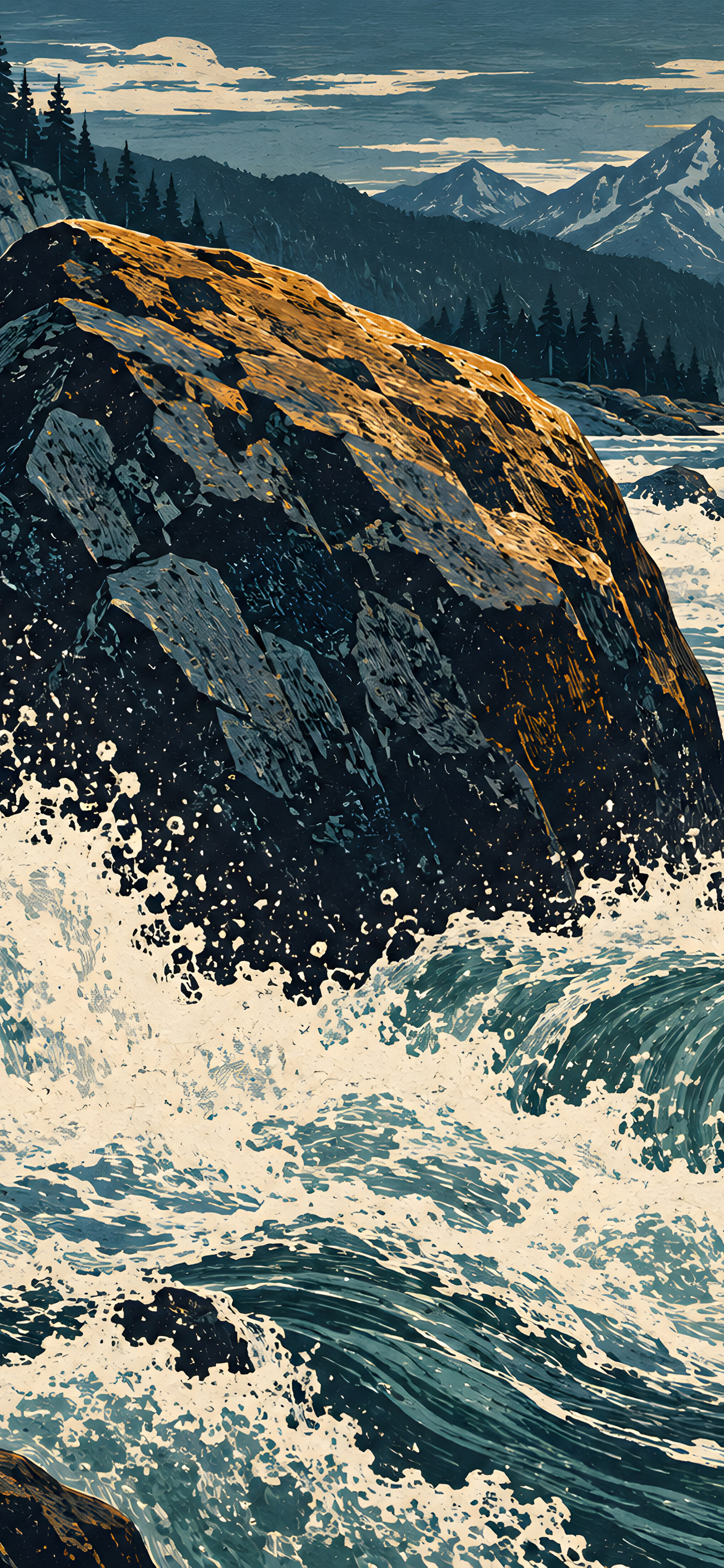 Rapids and the steady boulder