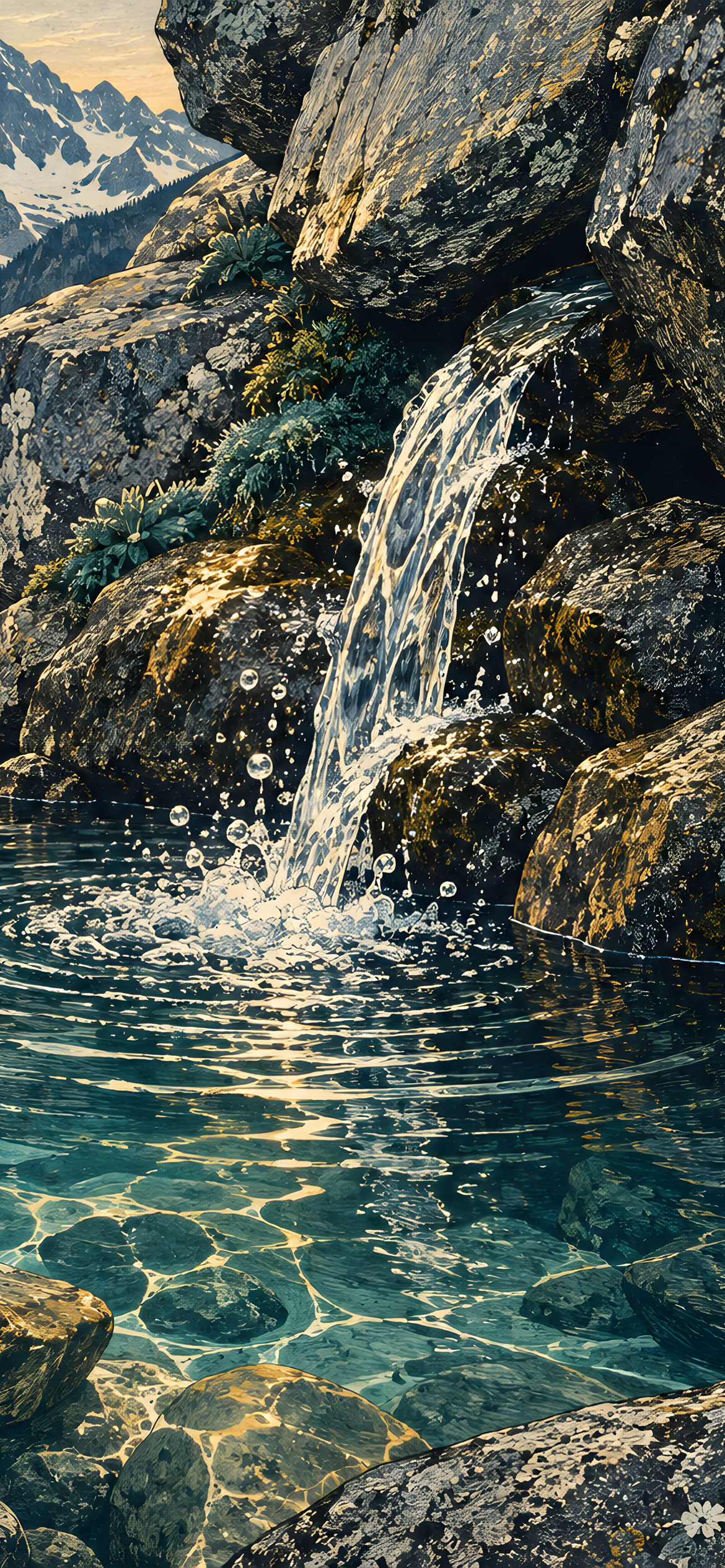 Spring beneath the rocks