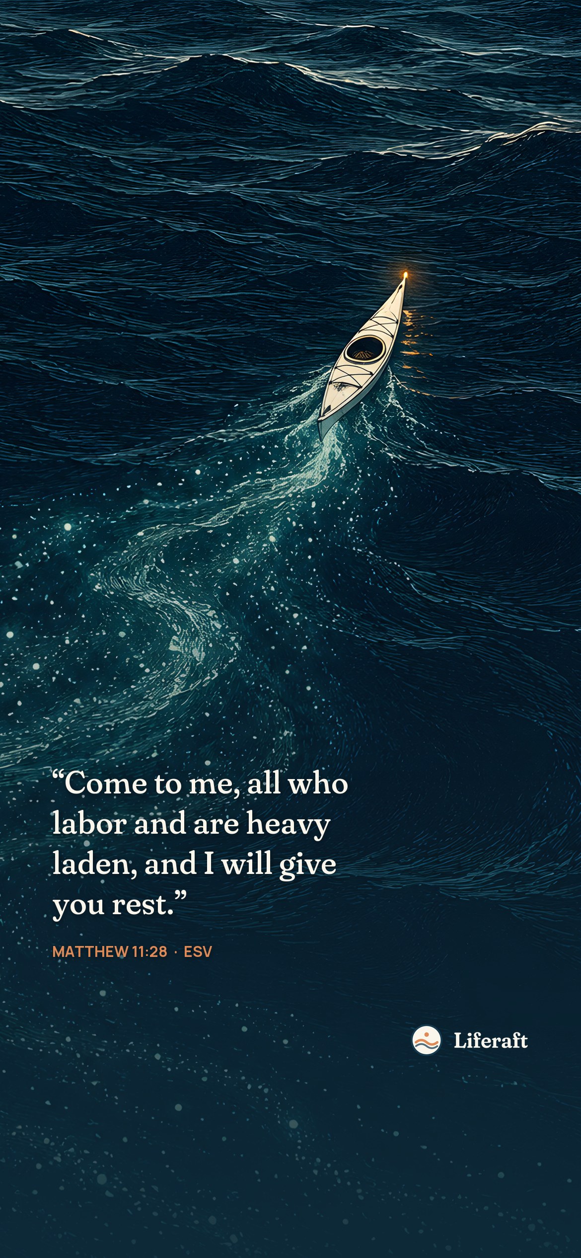 A trail of living light, with Matthew 11:28