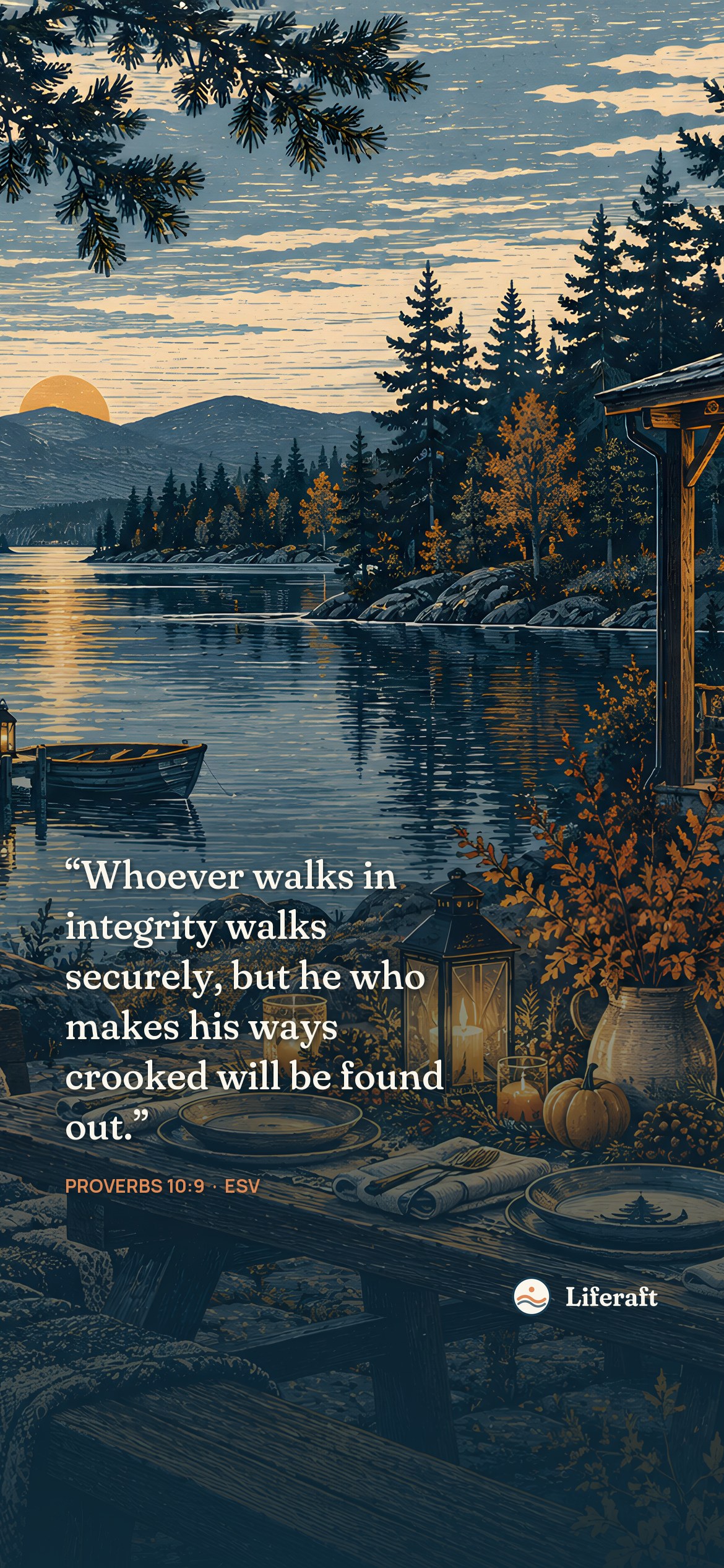 Gathering at the cabin, with Proverbs 10:9