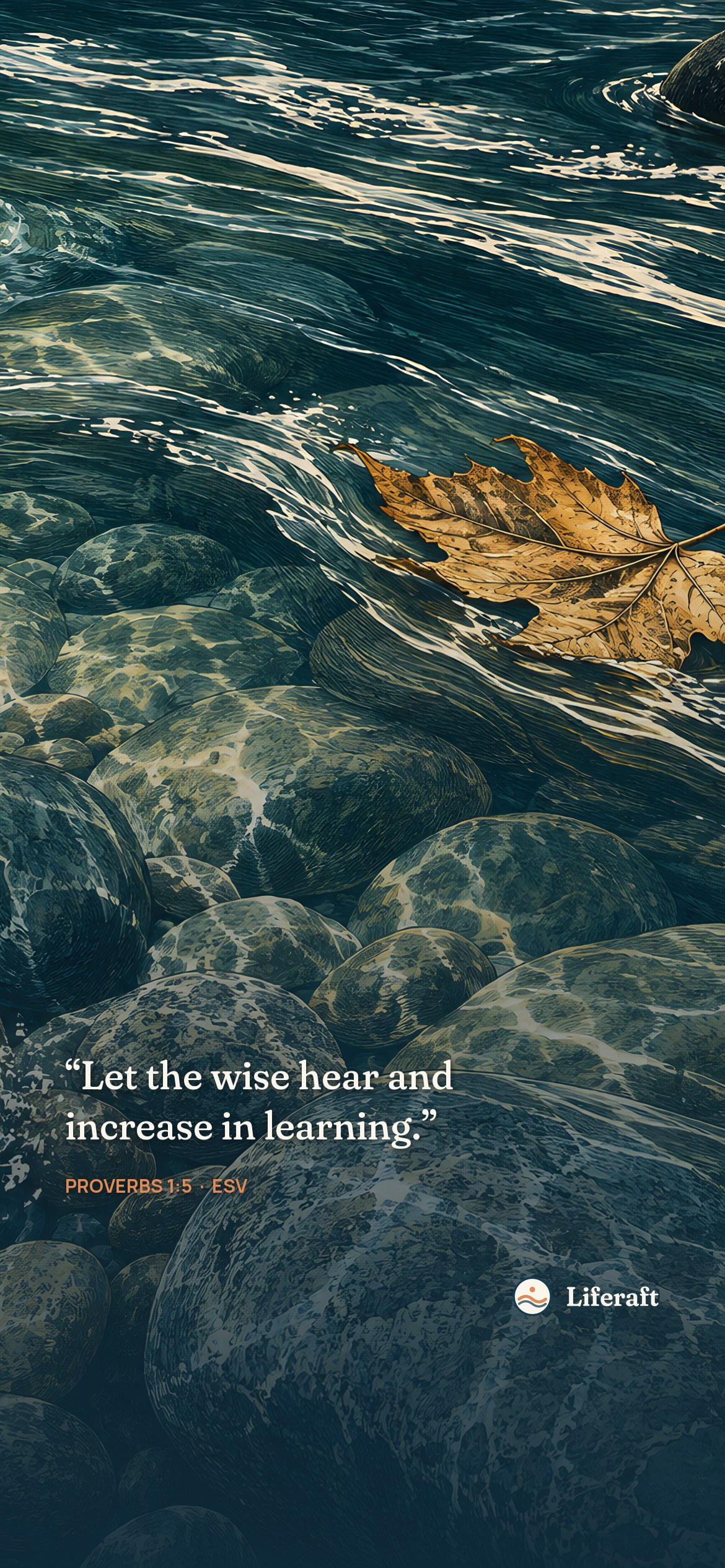 River stones and clear water, with Proverbs 1:5