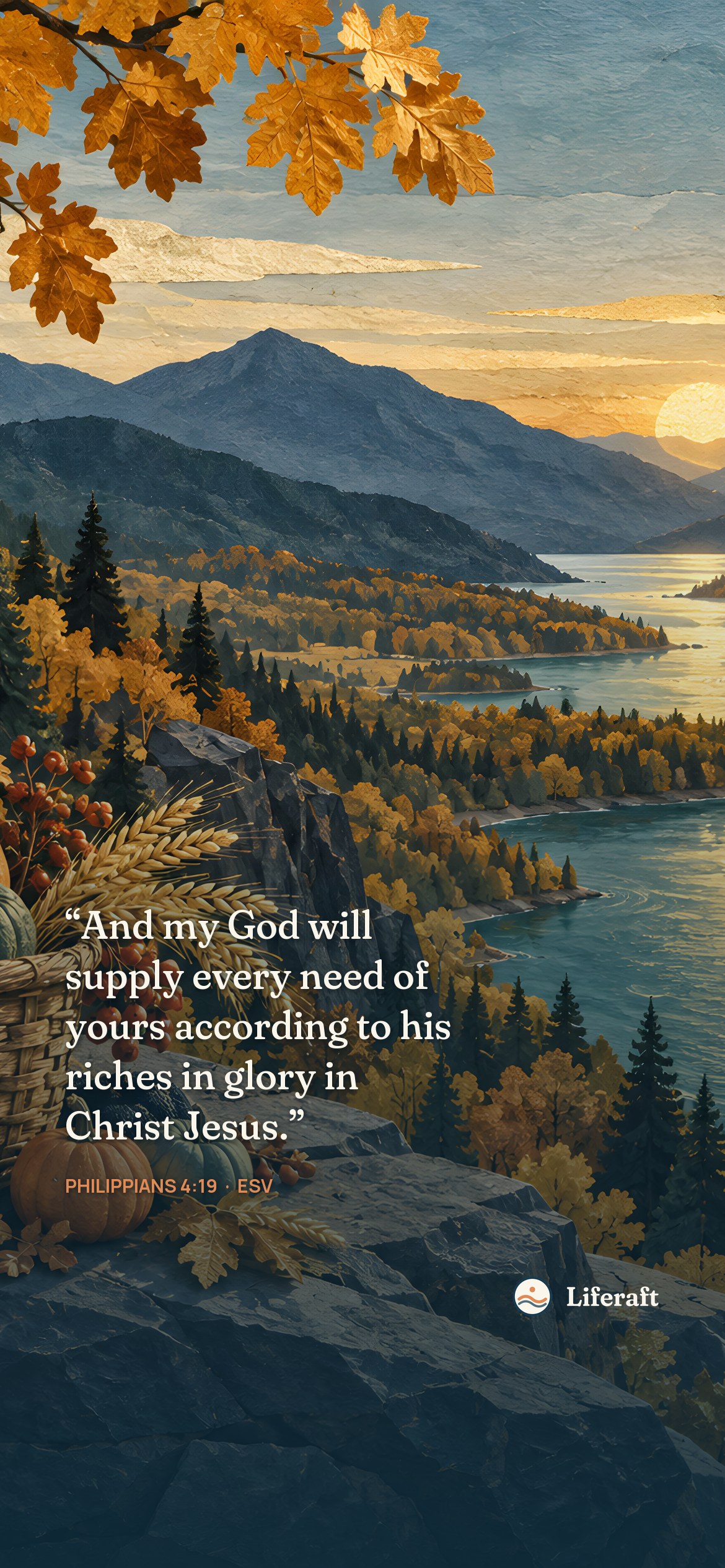 River valley harvest, with Philippians 4:19
