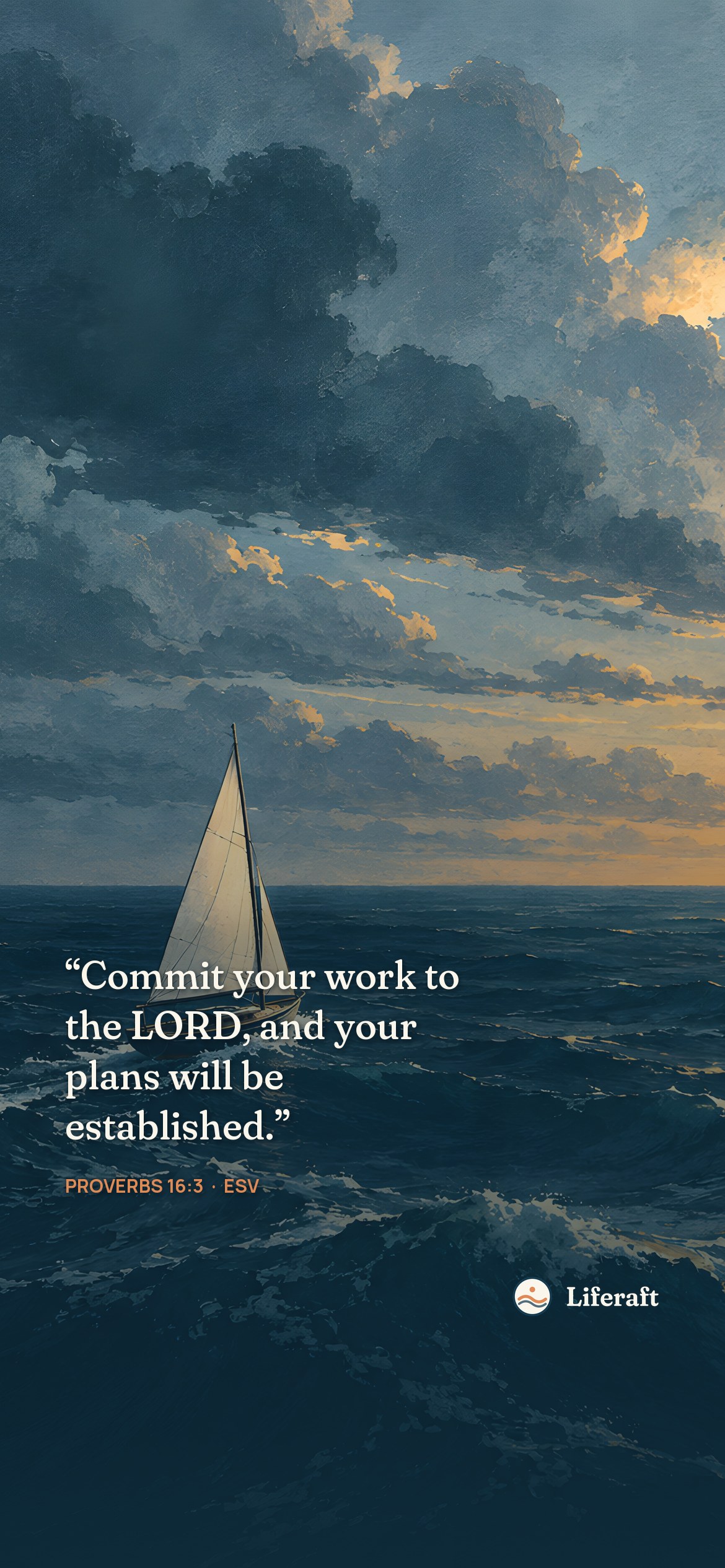 Sail toward a clear horizon, with Proverbs 16:3